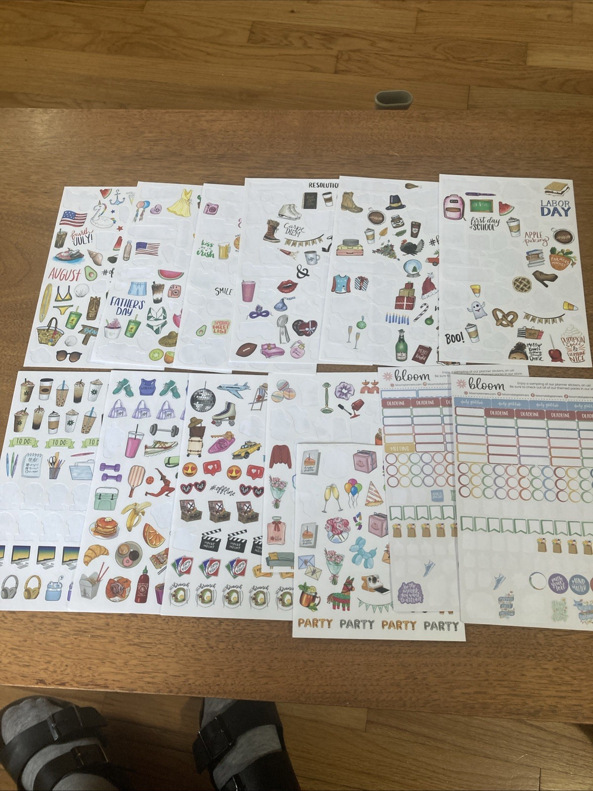 Bloom Planner Calendar Stickers Seasonal And Lifestyle Partially Used 13 Pages