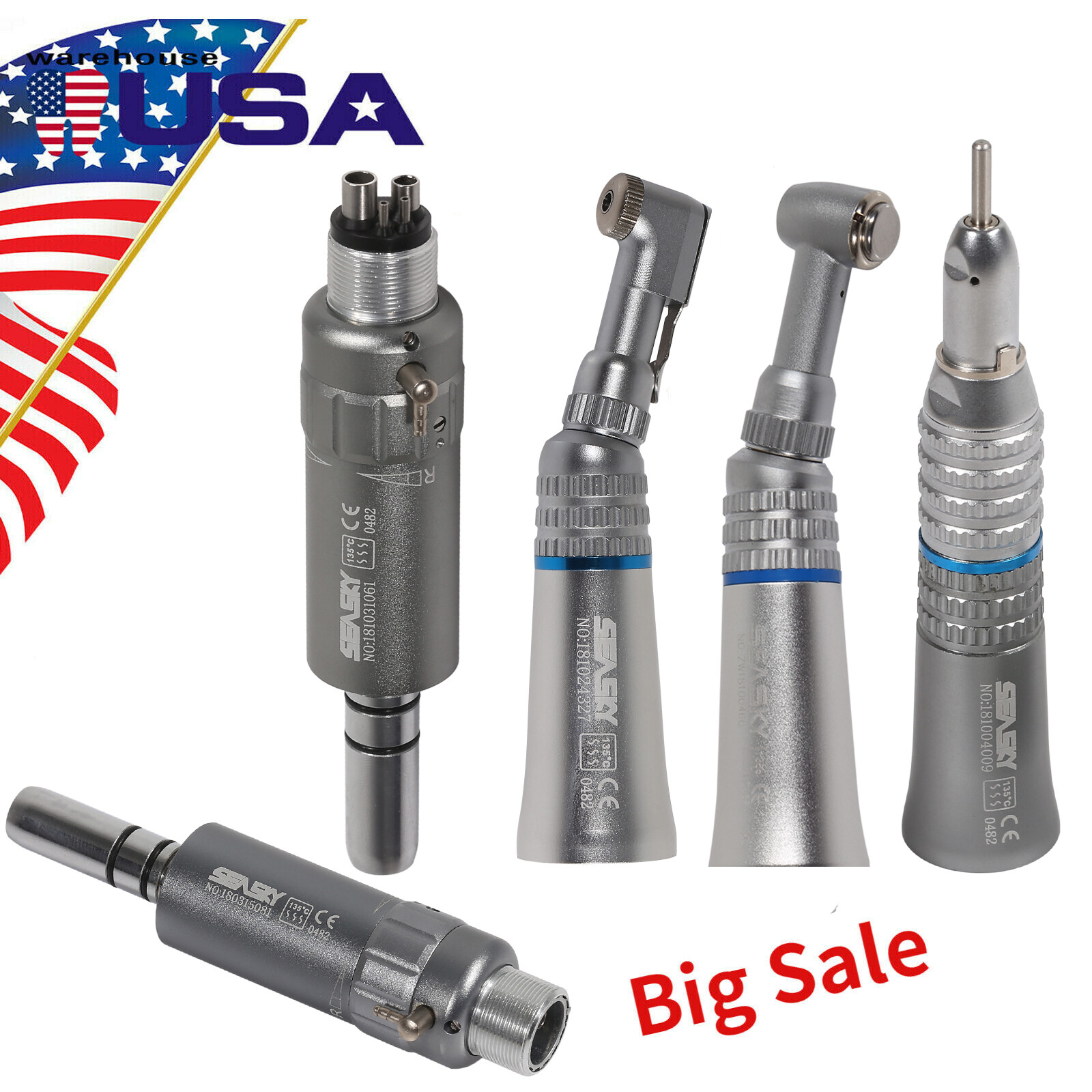 NSK Style Dental Slow Low Speed Handpiece Straight Contra Angle Air Motor 2/4 sa