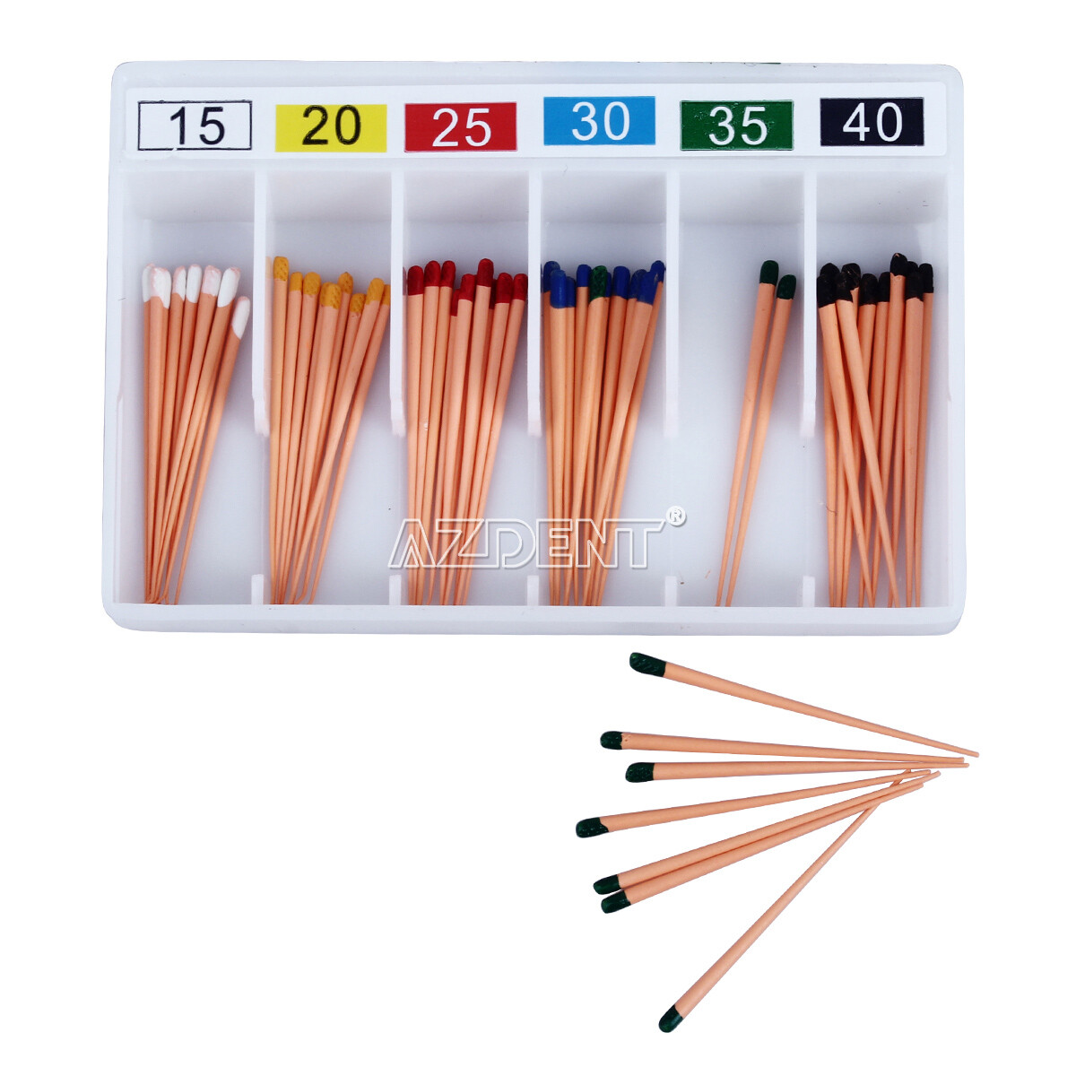 AZDENT Dental Gutta Percha Points Taper 0.02/0.04/0.06 15#-40# For Endo Use