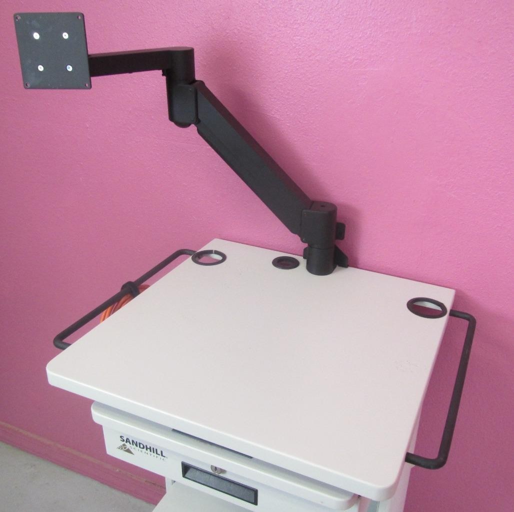 Sandhill Endoscopy Manometry Cart w/ Transformer, Power Strip & Monitor Mount