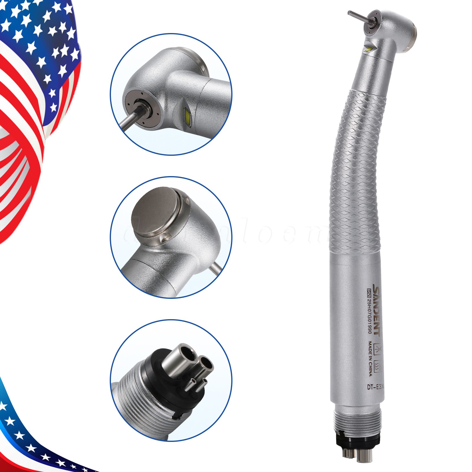 SANDENT Dental E-Generator LED Self-Power High Speed Turbine Handpiece NSK 4Hole