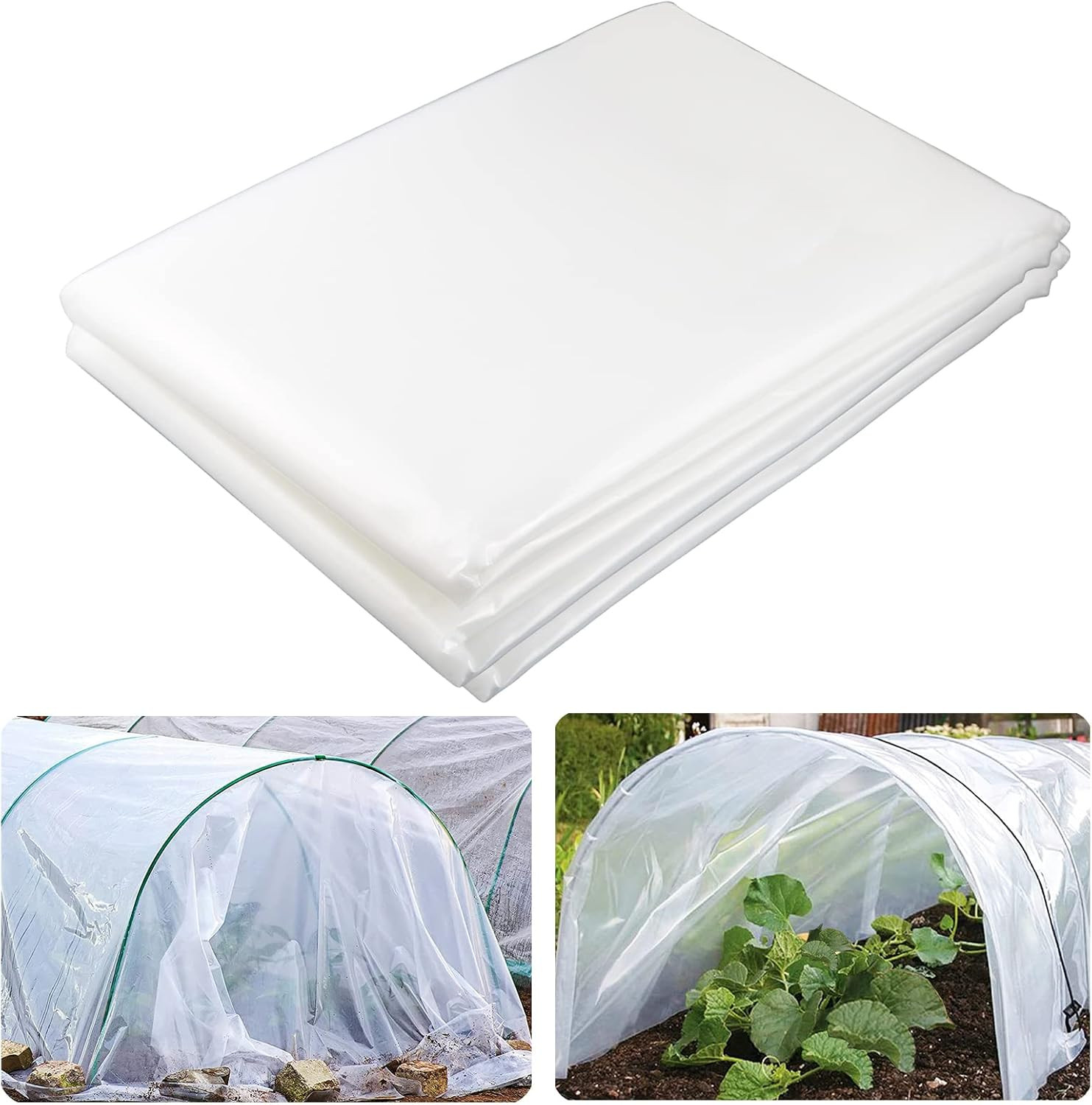 6 Mil Clear Greenhouse Plastic Sheeting, 6.5′ X 9.8′ UV Resistant Polyethylene G