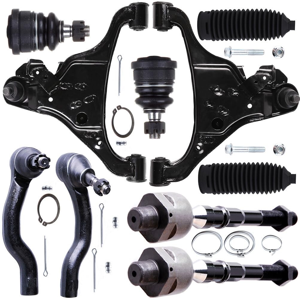 10PCS Front Control Arm Ball Joints Tie Rod Boots Nissan Frontier Xterra 05-16