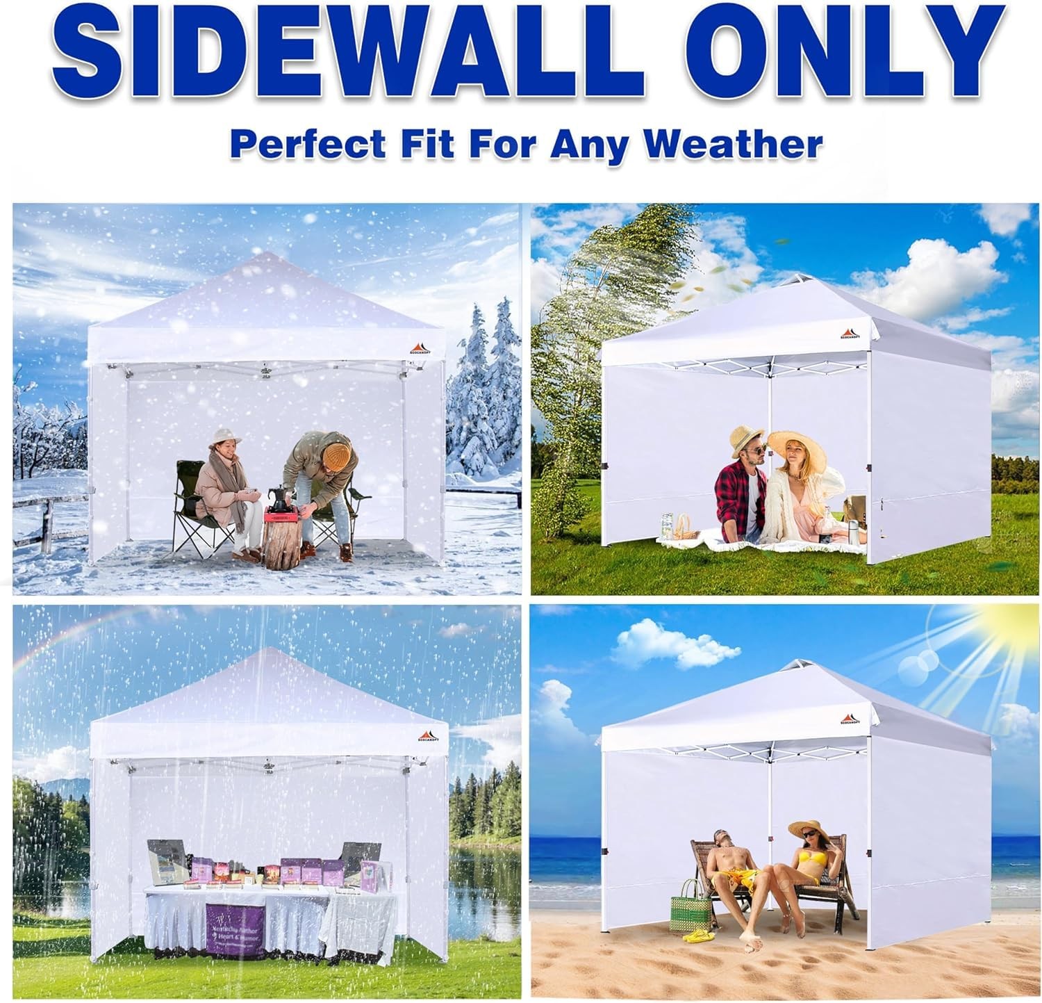 Scocanopy Sidewall For 8X8 Pop Up Canopy Frame 3 Pack Sunwall Onlyblack
