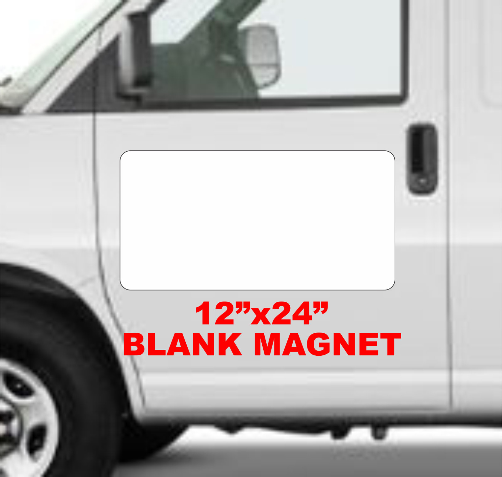 Blank WHITE Vehicle Magnetic 12″x24″ Sign for Car Truck Van SUV