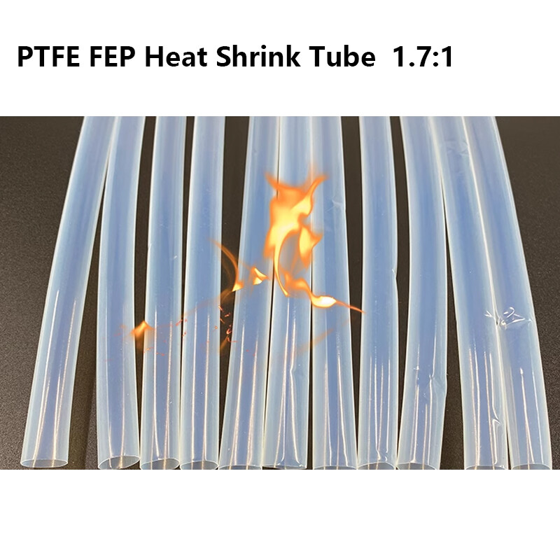 1.7:1 / 4:1 Transparent PTFE FEP Heat Shrink Tube φ0.5mm-25mm Diameter One Meter