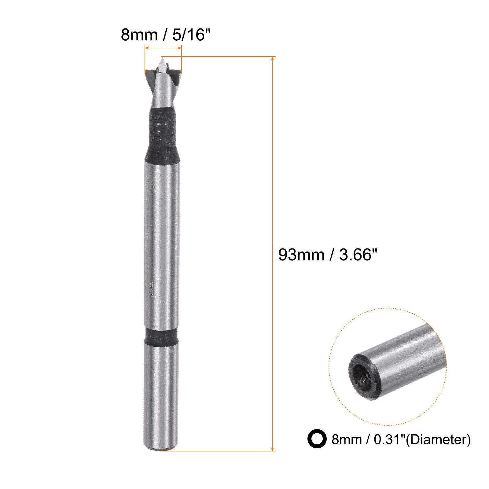 Forstner Drill Bit 5/16″(8mm) Dia Multi-tooth Woodworking Drilling Hole Tool
