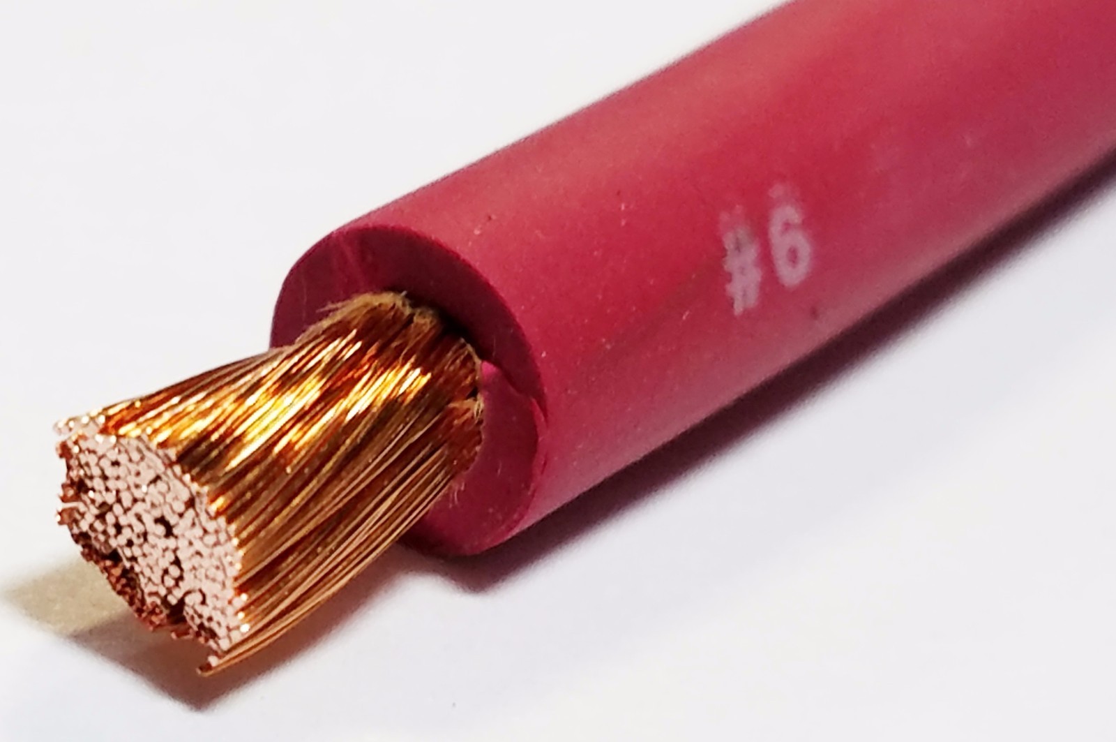 20 FT 6 gauge AWG EXCELENE EPDM 105c WELDING CABLE RED MADE IN USA