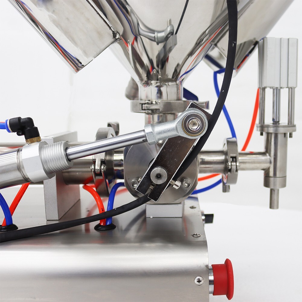 100-1000ml Pneumatic Paste Liquid Heating Filling Machine 1 Nozzle Piston Filler