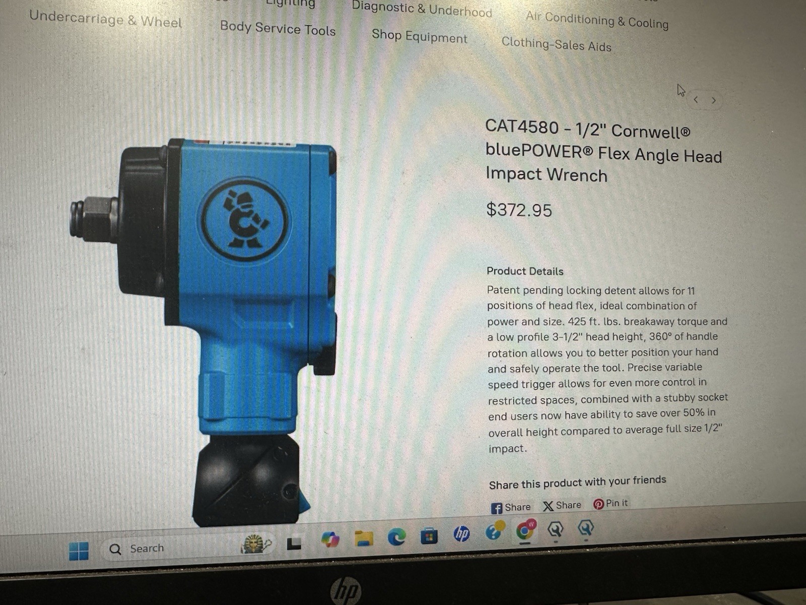 Cornwell Tools CAT4580 BluePOWER Flex Head Impact Wrench MPN CAT4580