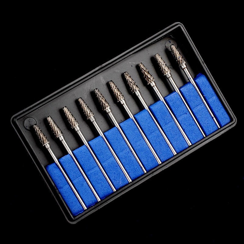 10 Pcs Dental Tungsten Carbide Steel Burs Acrylic Coarse Cutters 2.35mm L4 F6