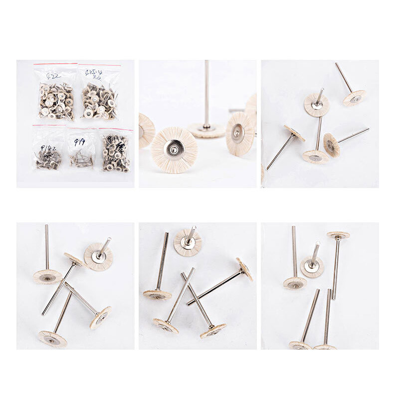 10pcs Dental Polishing Buffing Wheel Brusher 2.35mm Assorted for Rotary Tool