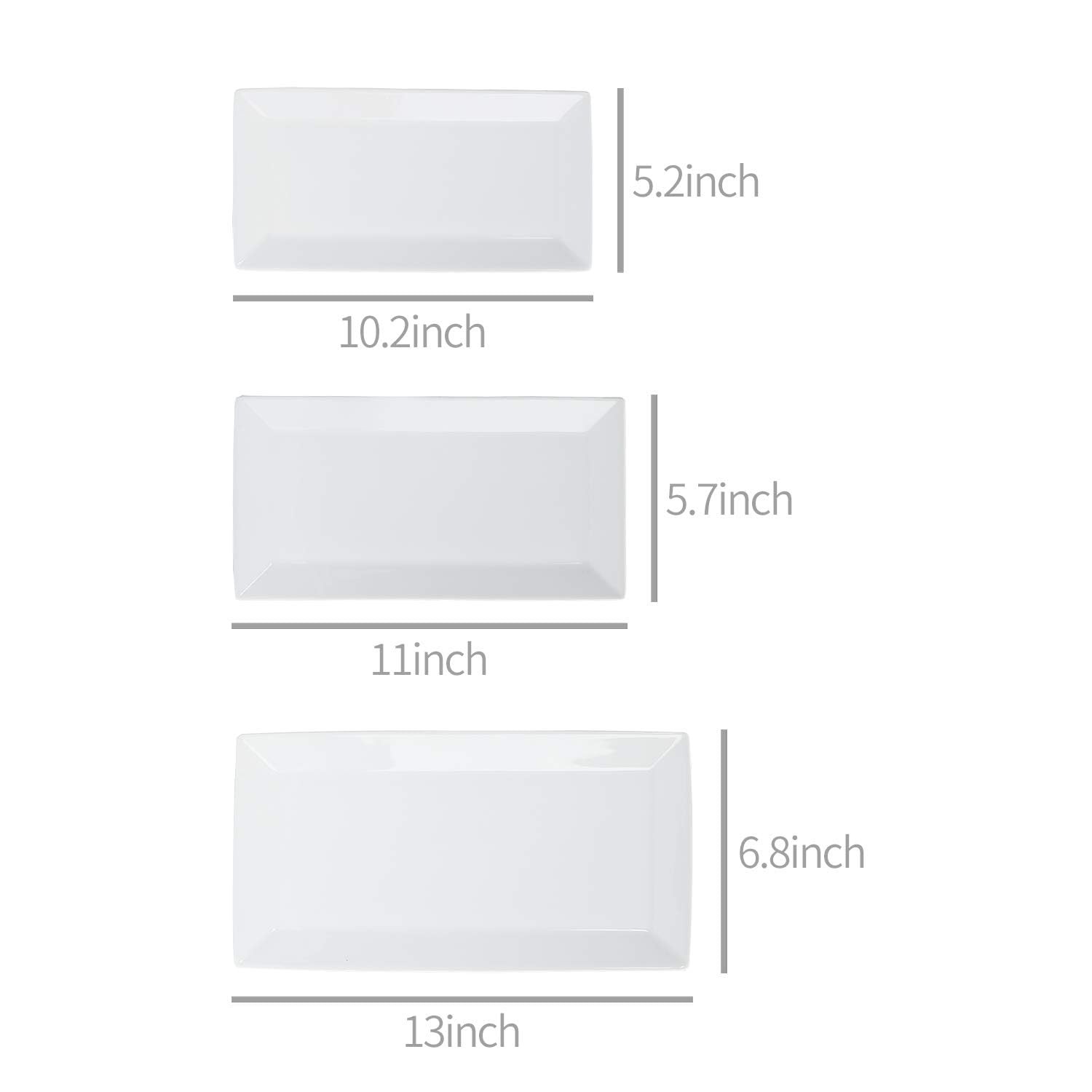 Retailer Basics 3-Piece Porcelain Party Platter Appetizer Dinner Dessert Set
