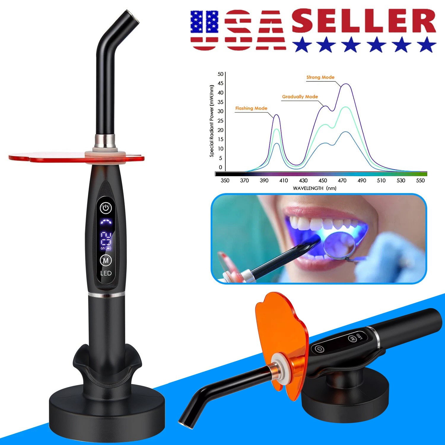 Dental Air Flow Teeth Polishing Polisher Handpiece Hygiene Air Prophy Jet 4 Hole