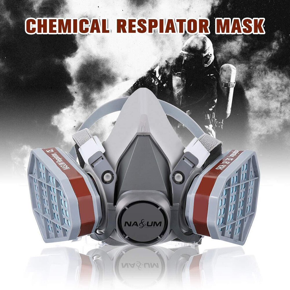 7 IN 1 Gas Mask Half Face Respirator Paint Spray Chemical Facepiece Safety 6200