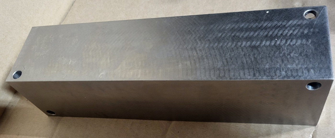 Hydraulic Manifold Block 10″ x 2 1/2″ With 8 ports 2 one inch , 6 are 3/4″ npt