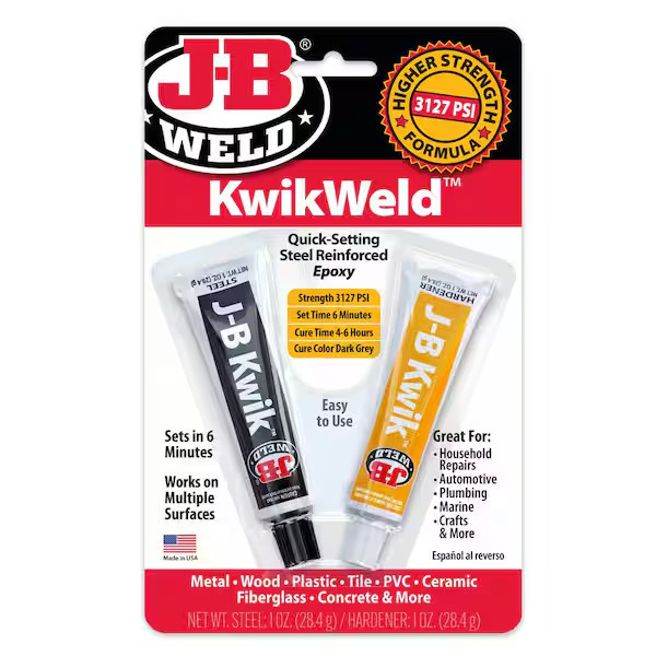 J-B Weld 8276 KwikWeld Quick Setting Steel Reinforced Epoxy – Dark Grey 2 oz