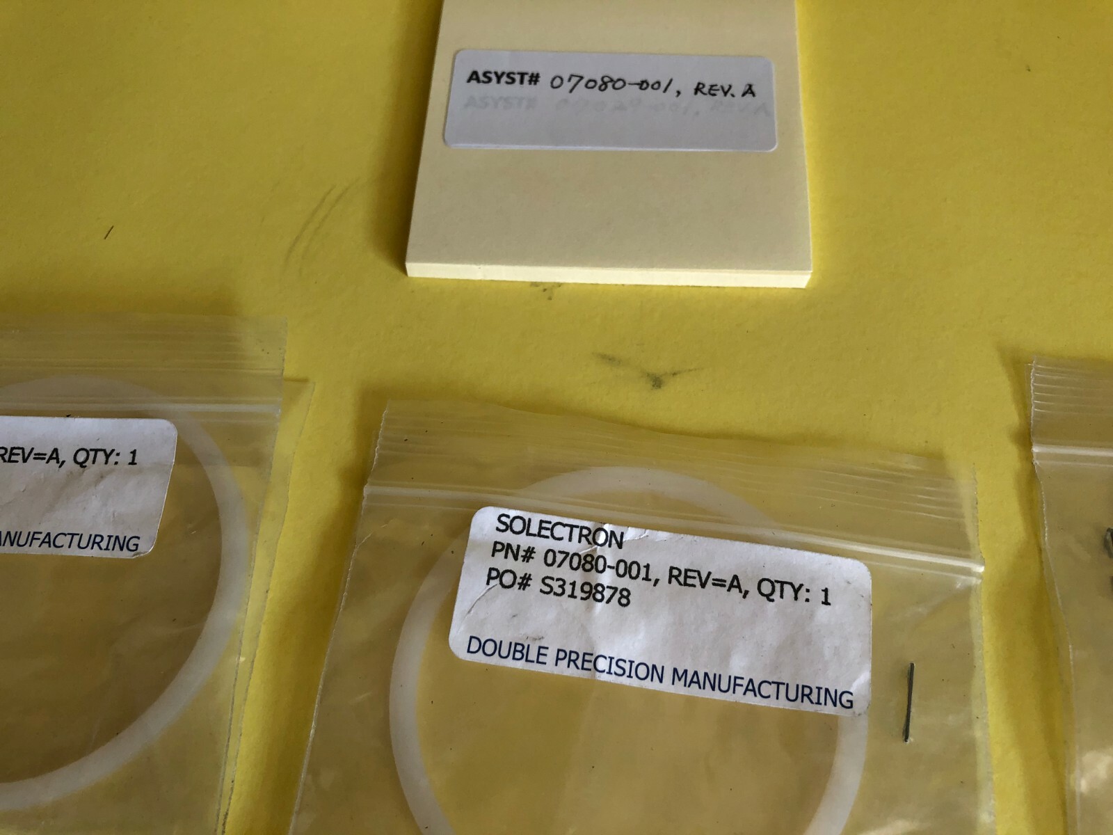 Lot of 3 Asyst Plastic ring white 07080-001 REV. A NEW Surplus