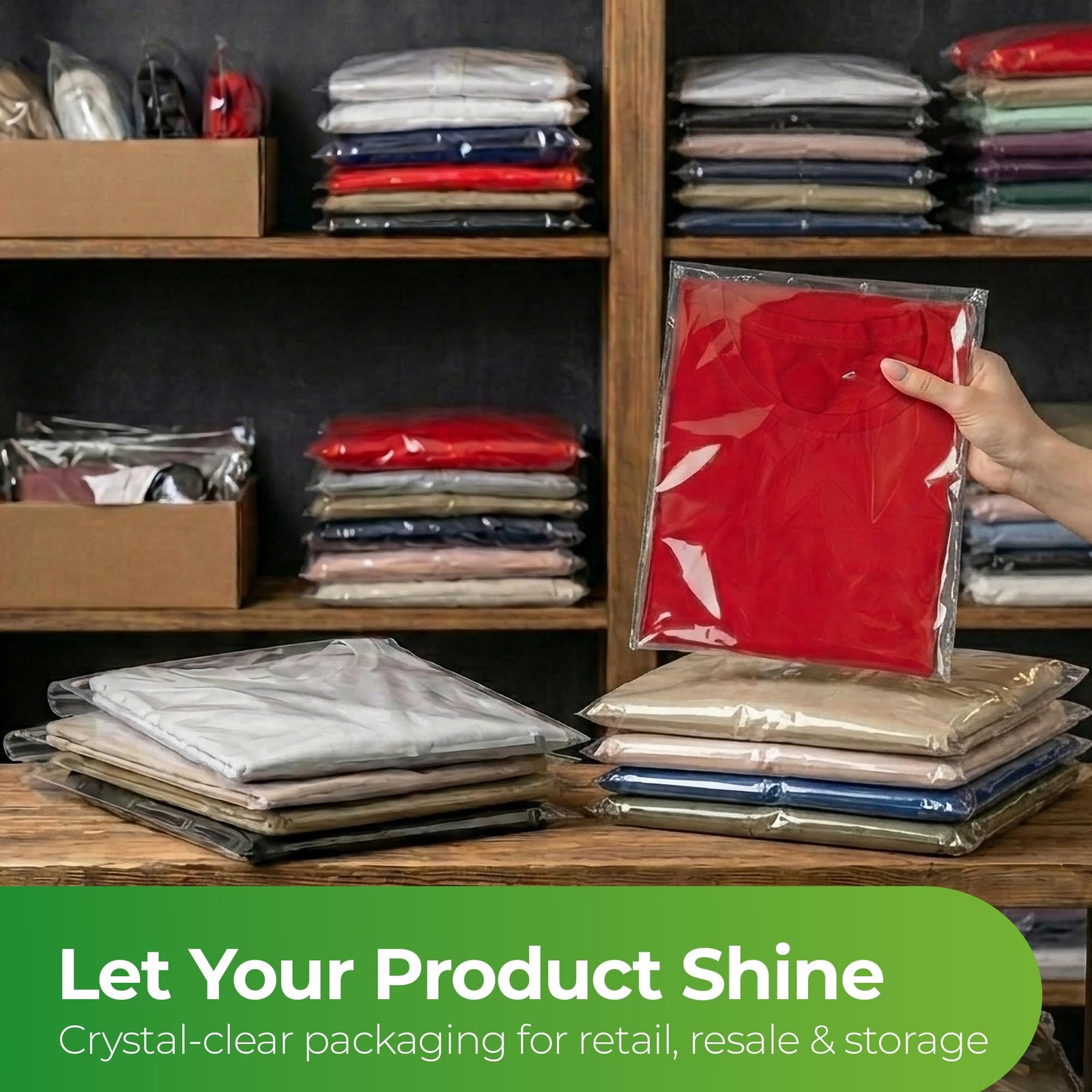 Self Sealing Cellophane Bags 9×12 Inch – 100 Count T Shirt inches, Clear