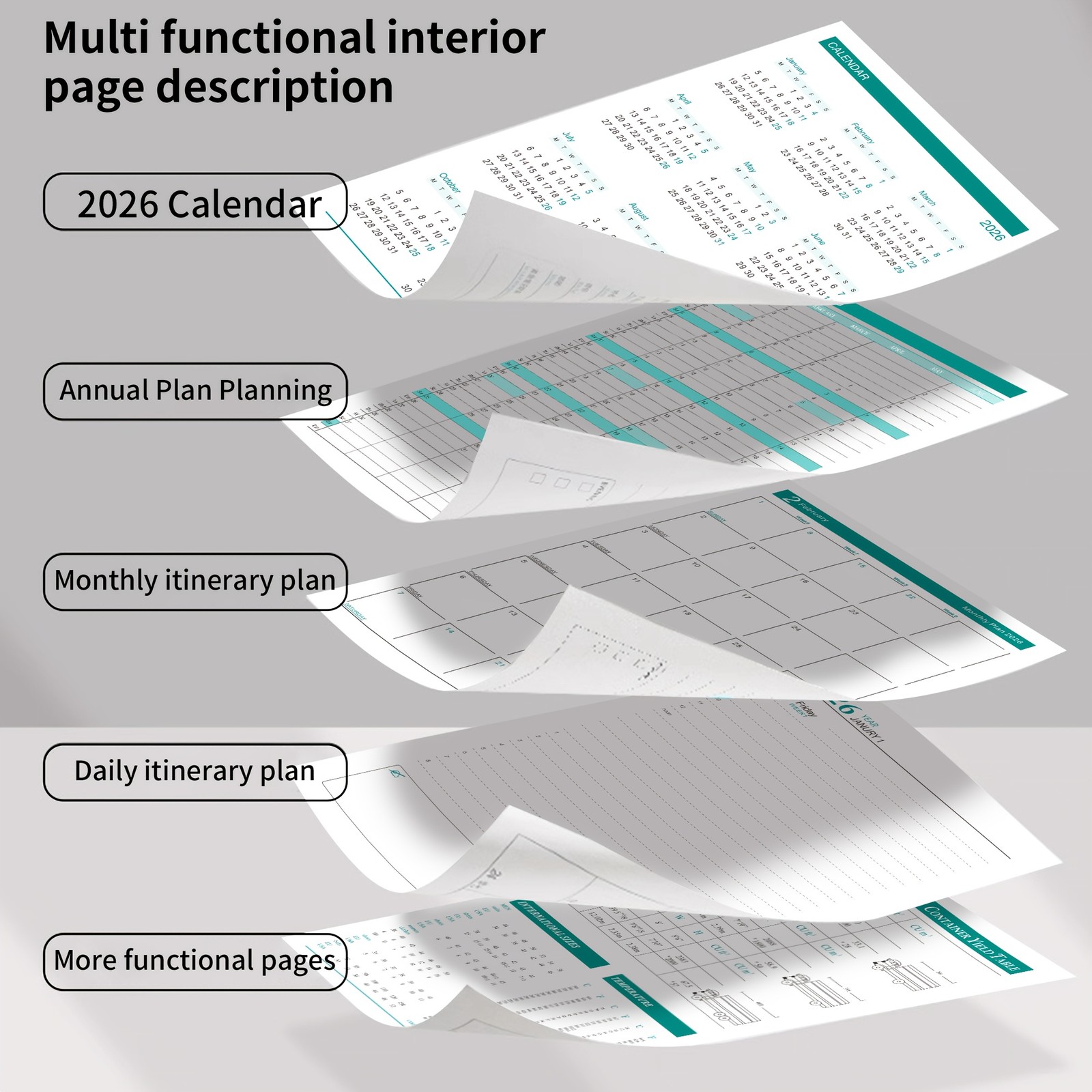 Daily Planner 2026, Calendar 2026 Agenda Planner Daily Journal Notebook 5.7″X8.3