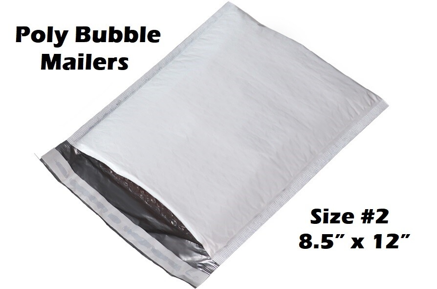SIZE #2 SELF SEALING POLY WHITE BUBBLE MAILERS 8.5×12″ PADDED SHIPPING ENVELOPES