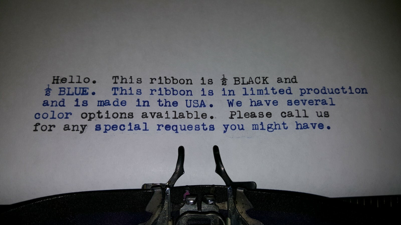 Royal Citadel Manual Typewriter Ribbon with custom color options