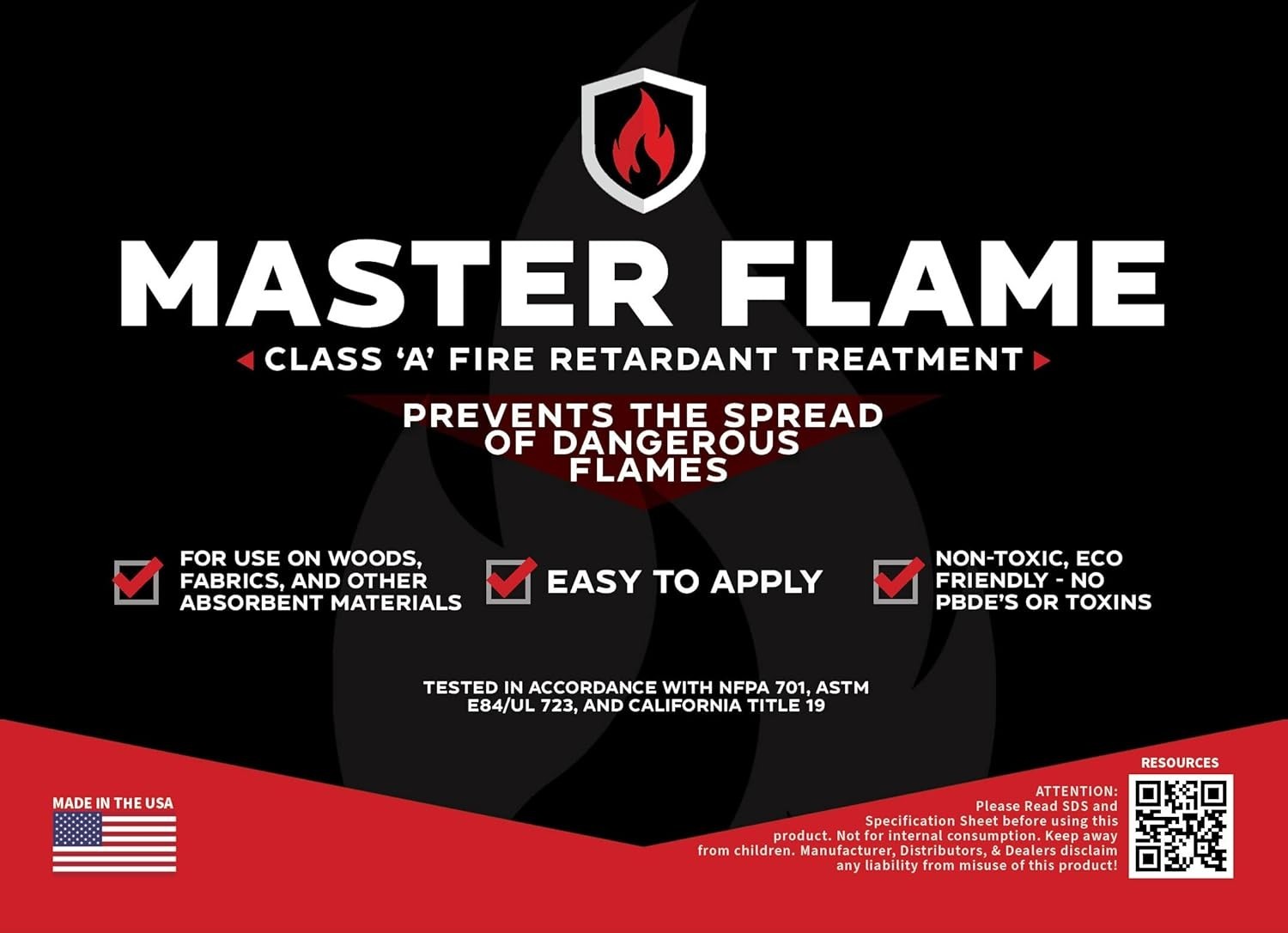 Flame Retardant Coating – 1 Gallon Master Flame Spray for Indoor and Outdoor Use
