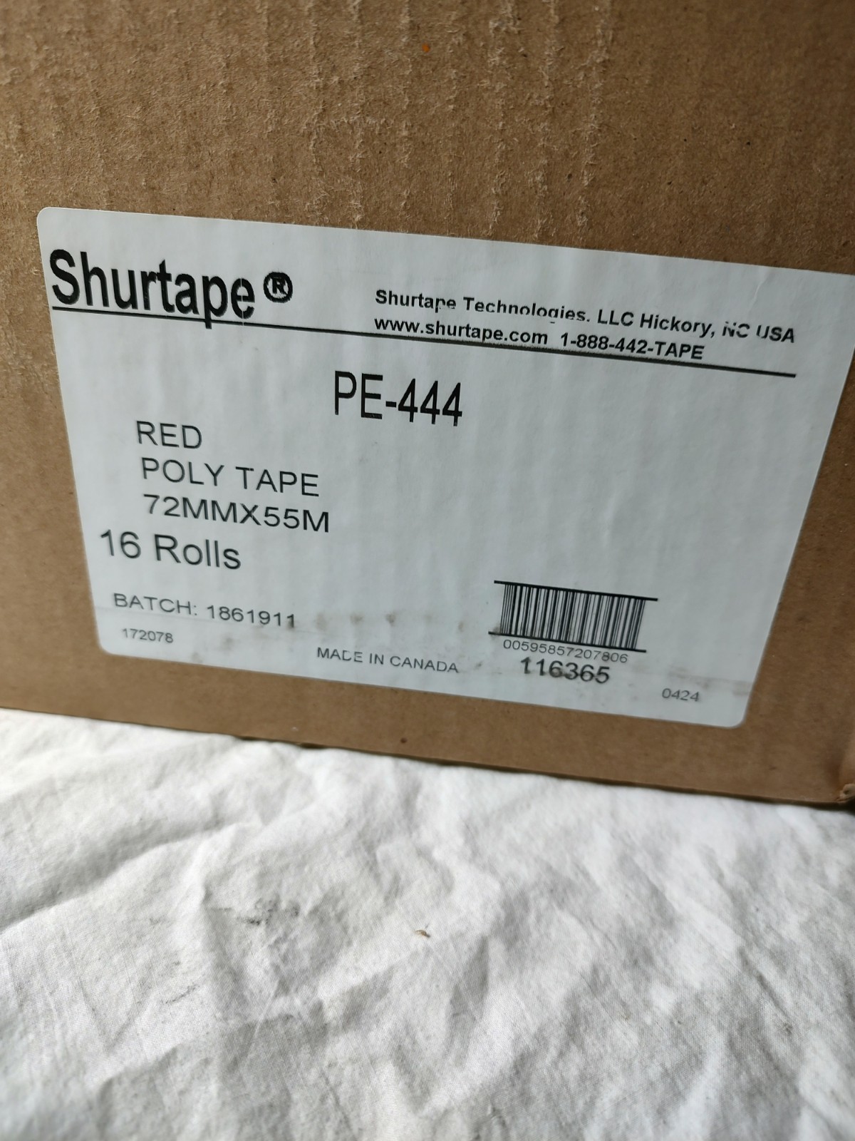 Shurtape PE 444 UV-Resistant Polyethylene Tape Red 16 – 72mm x 55m or 2.83″x180′