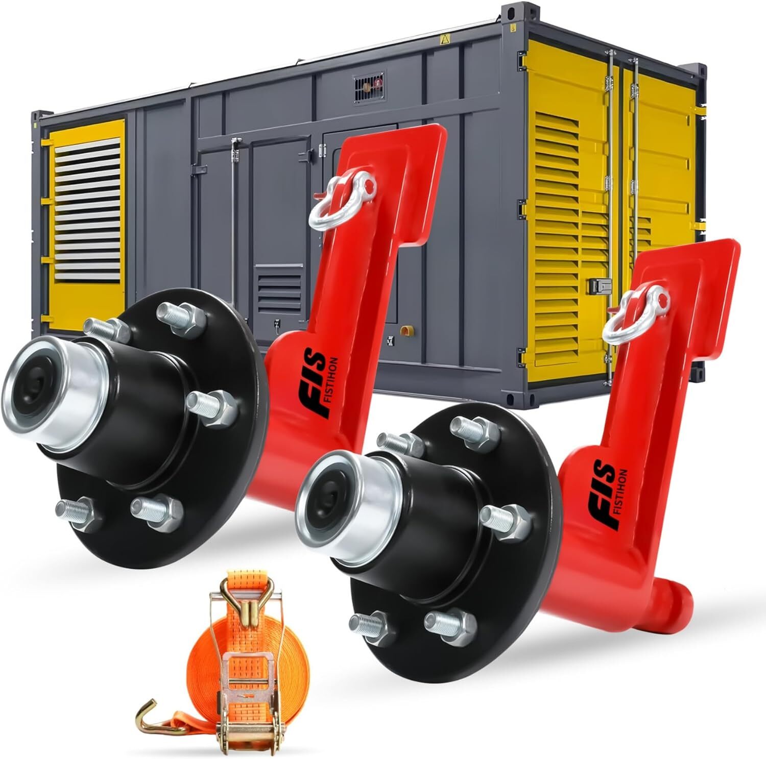 2Pack Shipping Container Wheels 6-Lug Wheels Kit, Shipping Container Accessories