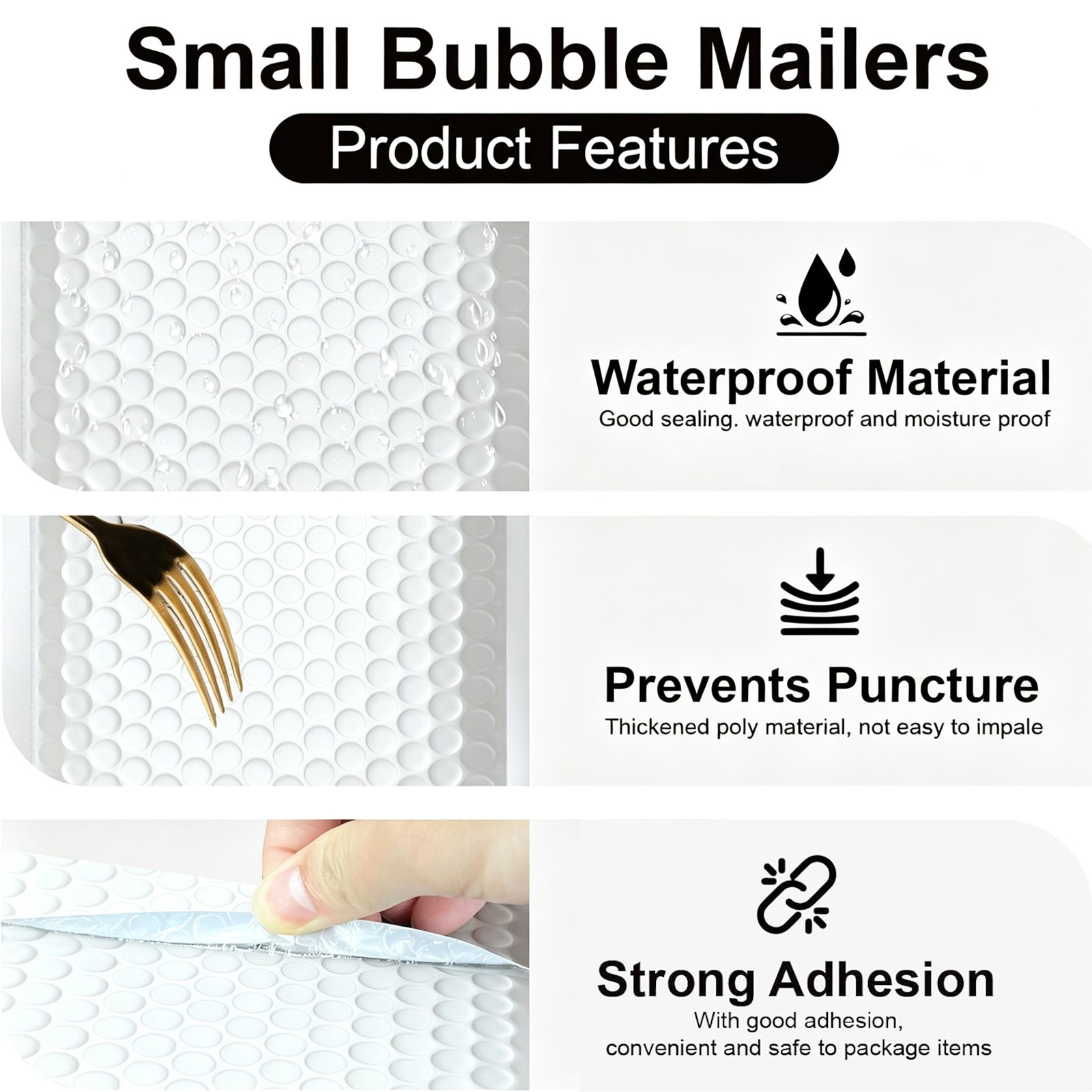 Any Size Poly Bubble Mailers Shipping Mailing Padded Bags Bubble Envelopes White