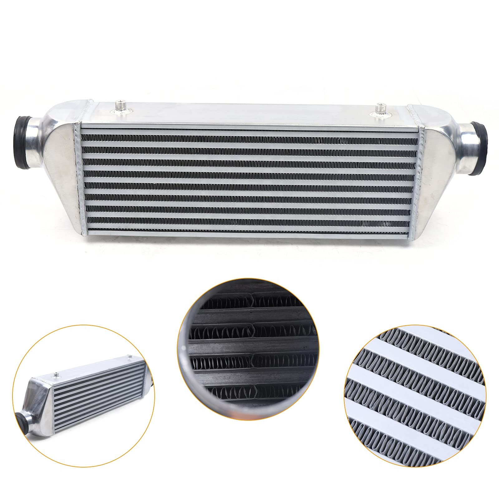 Universal 27x7x4 Aluminum Intercooler 3 Inch Inlet Outlet Turbo Direct Fit