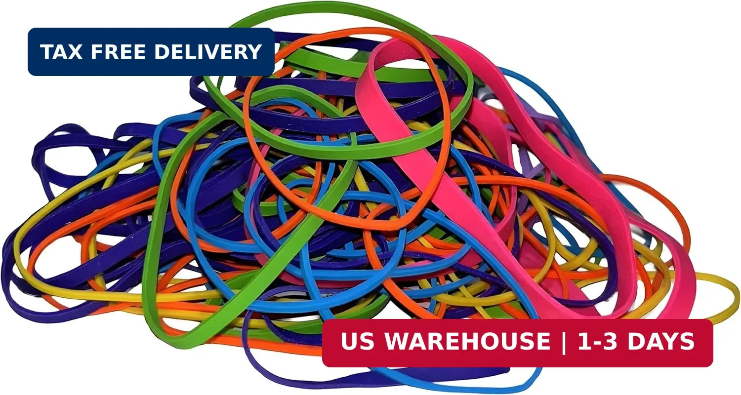 Rubber Bands Assorted Sizes 0.5 lb Bag – Strong Elastic Bands for Home, Office,