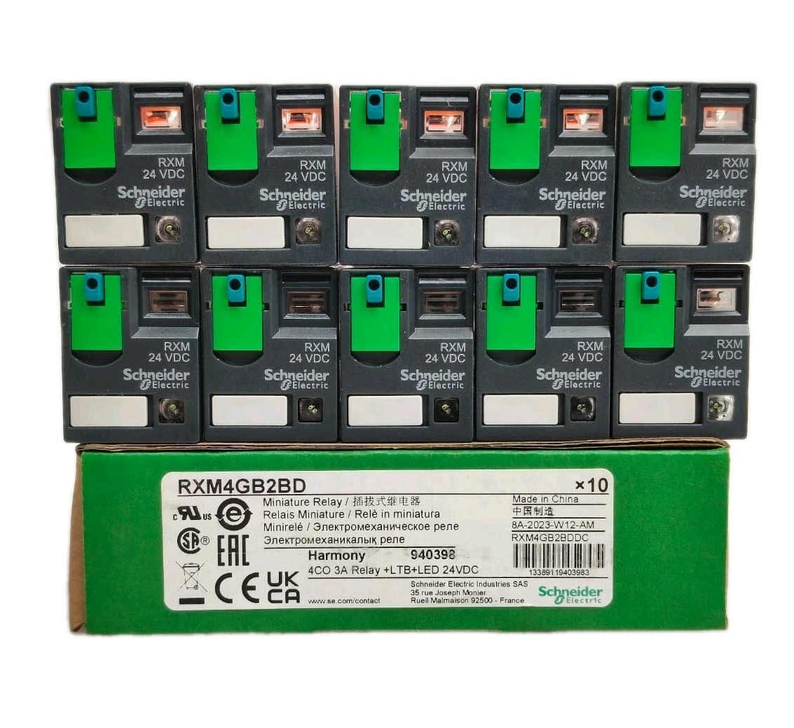 NEW SCHNEIDER RXM4GB2BD RELAY +LTB+LED 24VDC 14PIN PACK OF 10 PCS FAST SHIPPING