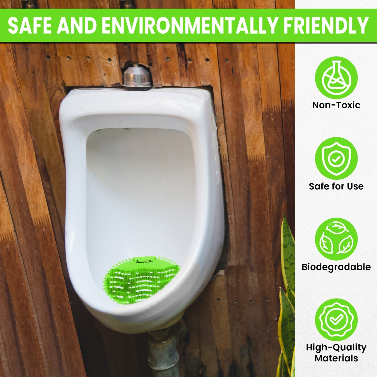 Urinal Screen & Odor Neutralizer Anti-Splash – Pack of 3 Round Green Unscented