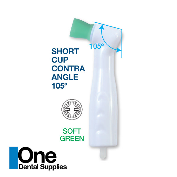 Dental Disposable Prophy Angles Soft Short Cup 105° – Latex Free 100 pcs