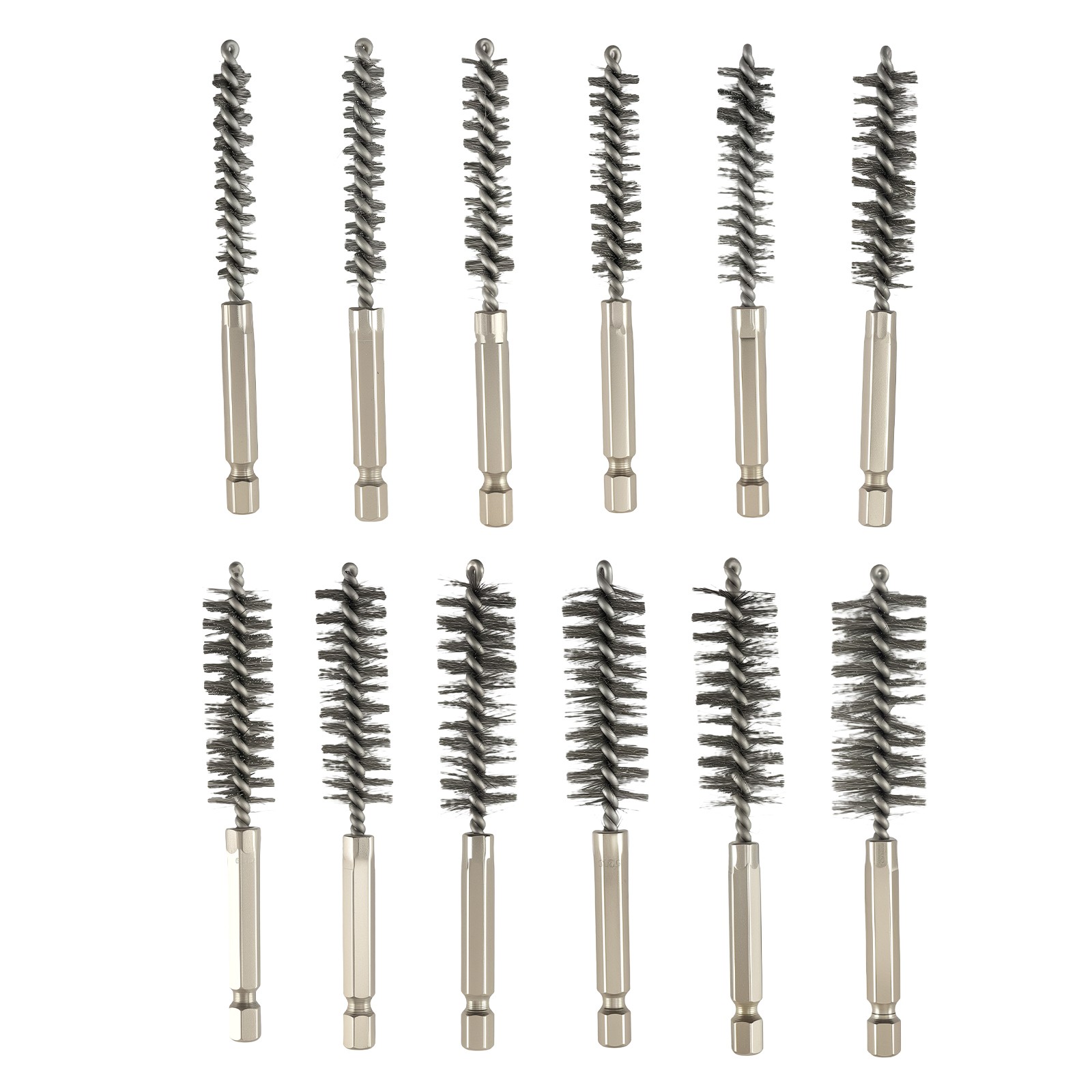 Cleaning Brush Set 36pcs Steel Wire Brass Nylon for Drill 8-19mm Hex Shank