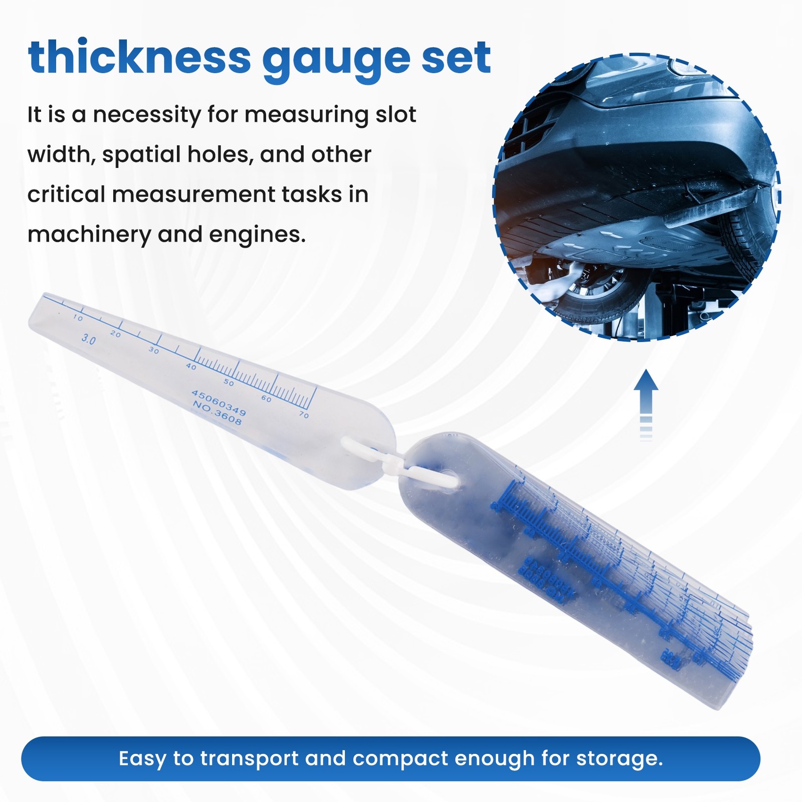 Plastic Feeler 0.05mm to 3mm Metric -Measuring Tool 21 Leaf Z5L91167