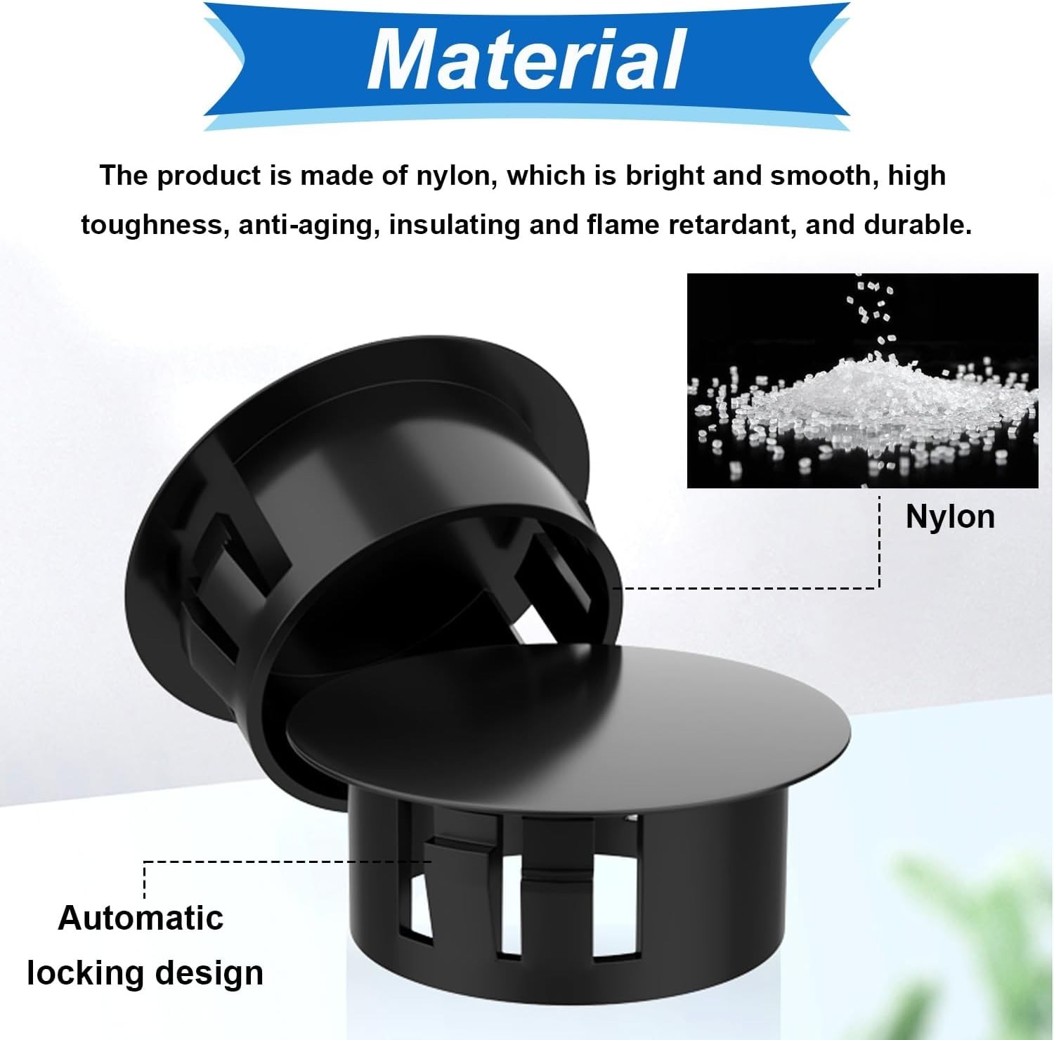 Essential 135Pcs Plastic Hole Plugs – Black, 8 Sizes for Home & Industrial Use