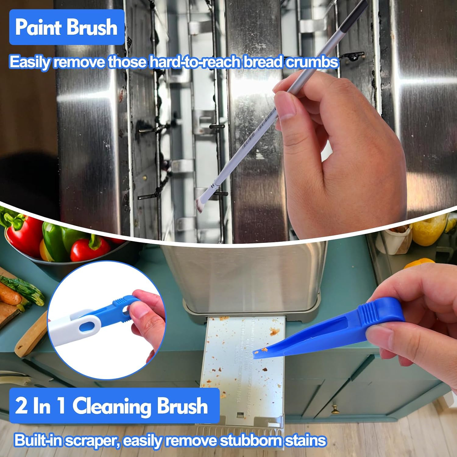 XANGNIER Toaster Cleaning Brush Set,5 Pcs Cleaner Supplies Tools Kit for Toaster