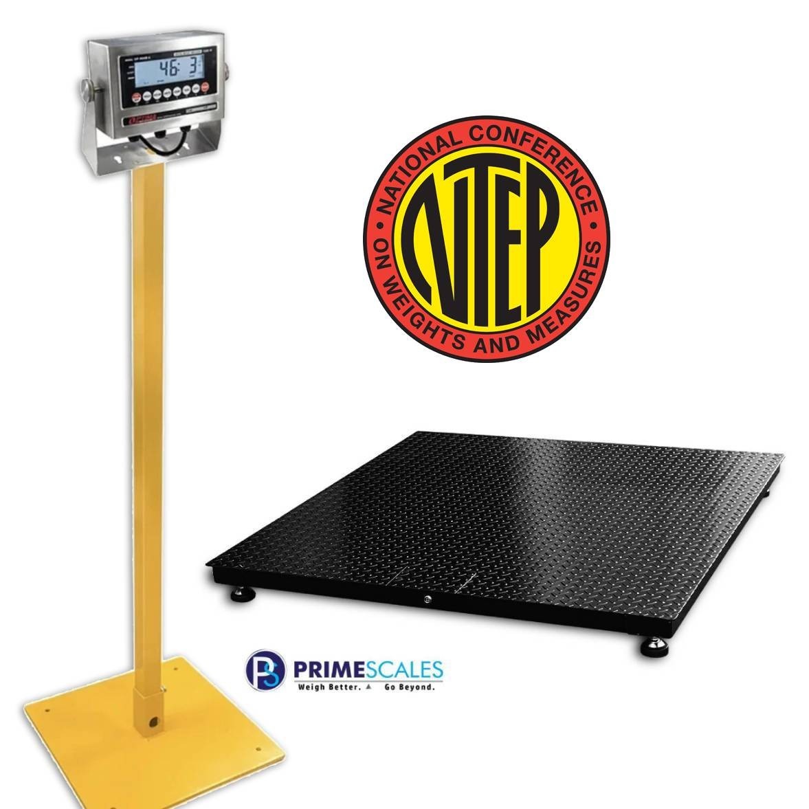 NTEP Heavy Duty Floor Scale 40″x40″ 5000 lb with Indicator Stand