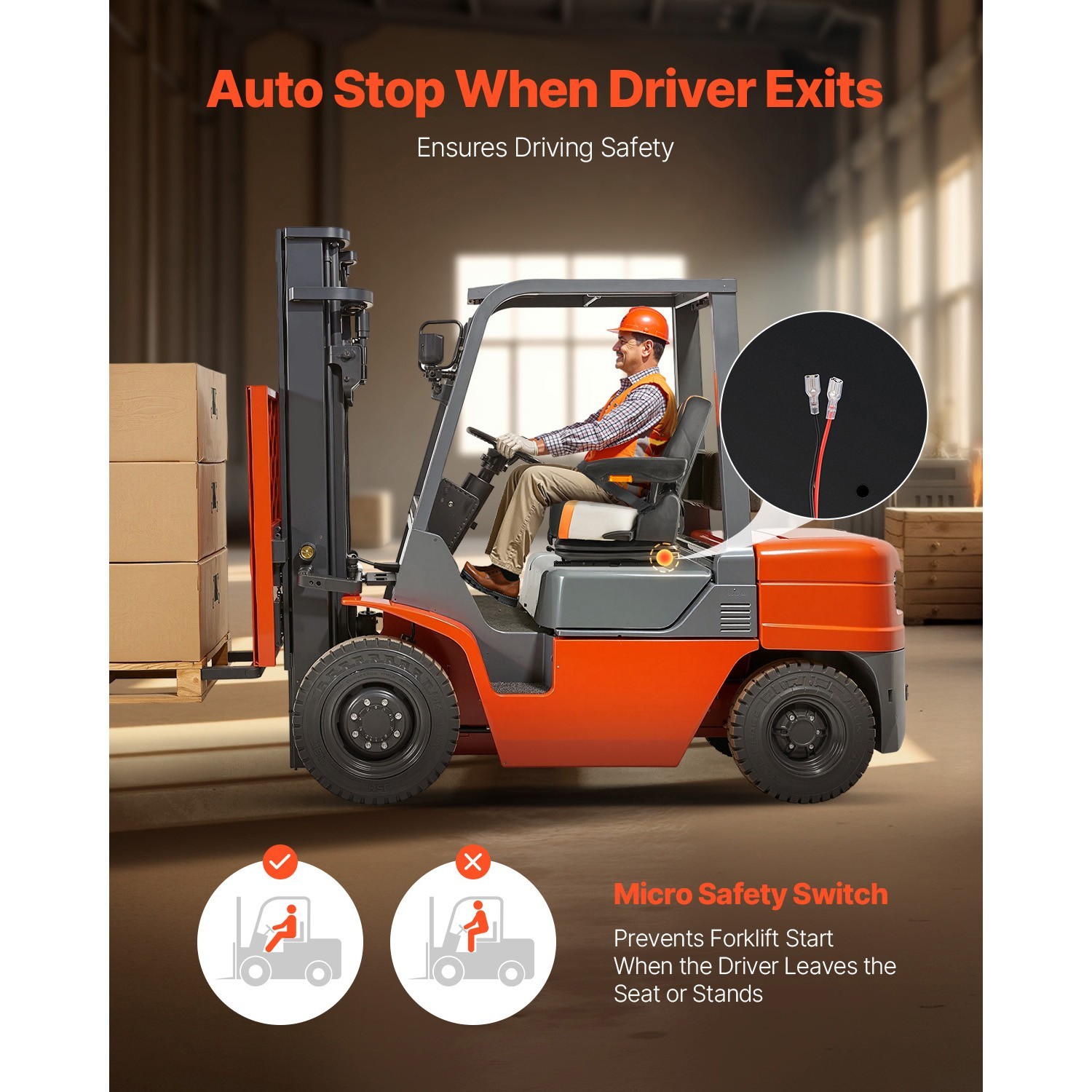 Universal Forklift Seat Tractor Suspension Seat Chair Fold Down Adjustable Back