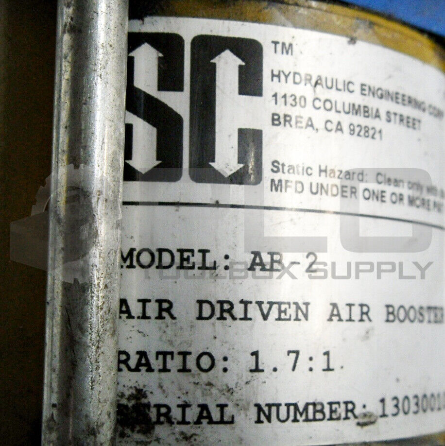 SC HYDRAULIC ENGINEERING AB-2 AIR DRIVEN AIR BOOSTER RATIO 1.7:1