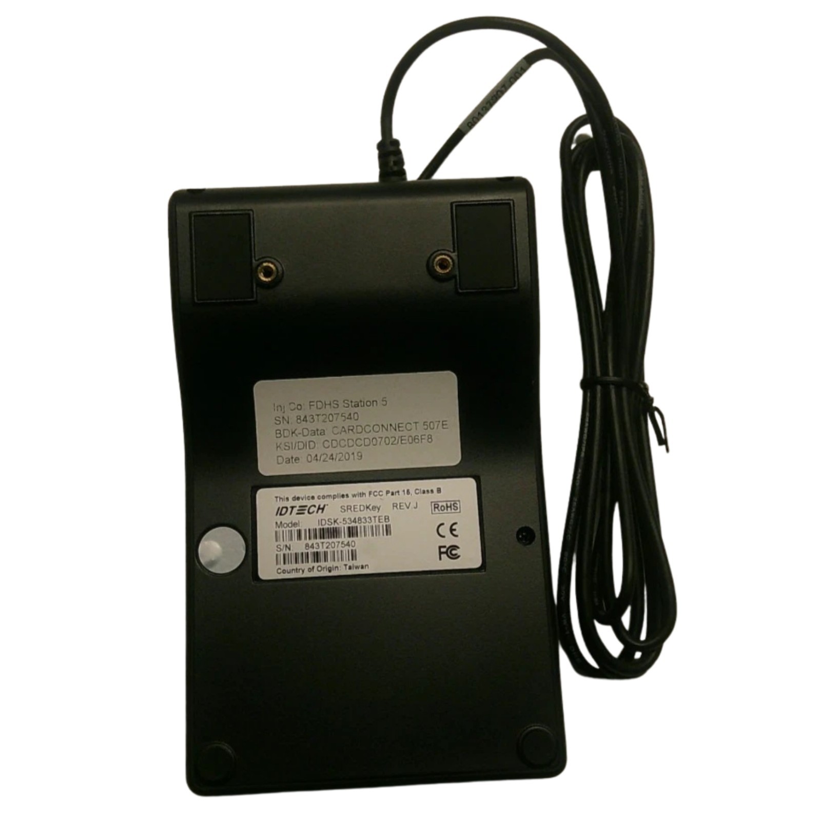 ID Tech, SREDKey, Key Pad & Magnetic Stripe Reader – Black, IDSK-534833TEB
