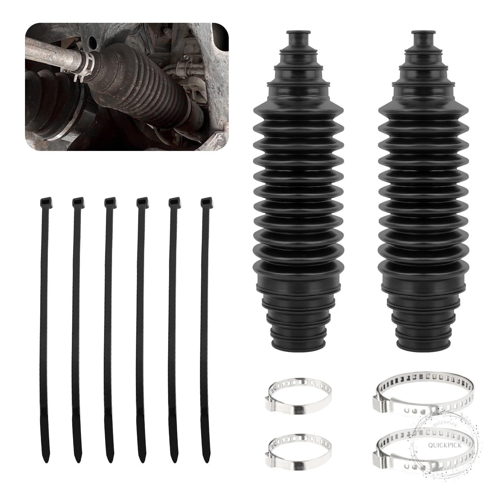 2pcs Steering Rack Boot Kit Adjustable Inner Tie Rod Bellows Dust Cover Set