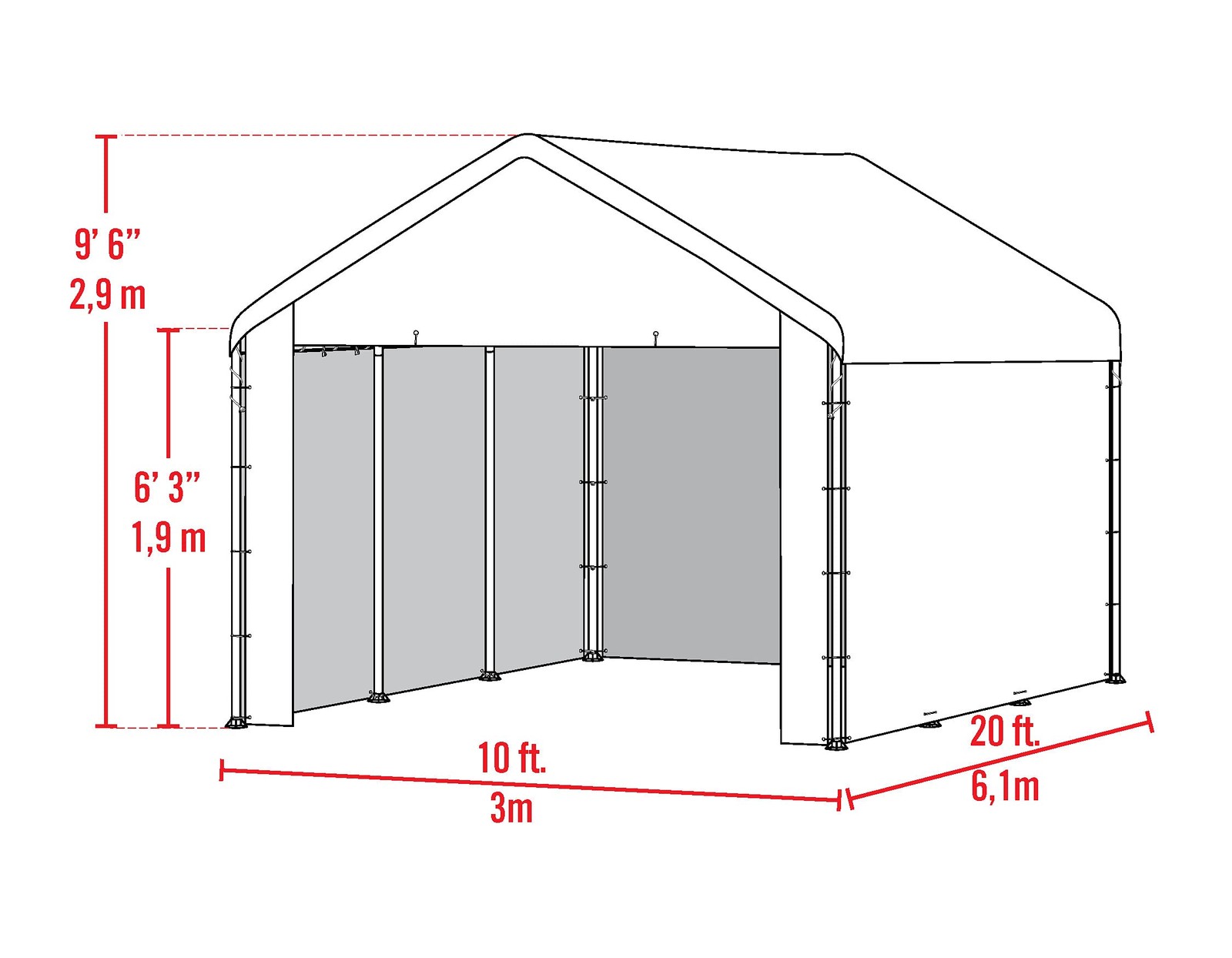 Shelterlogic Maxap Canopy Enclosure Kit 10 X 20 Ft. Frame And Canopy Sold
