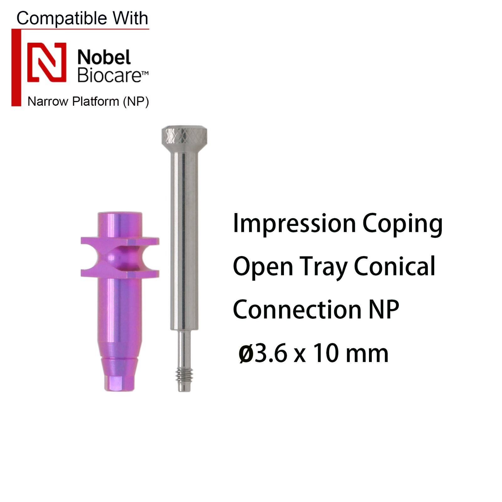 Nobel Active NP/RP Implant Scan body Impression Transfer Open/Close Coping Tray