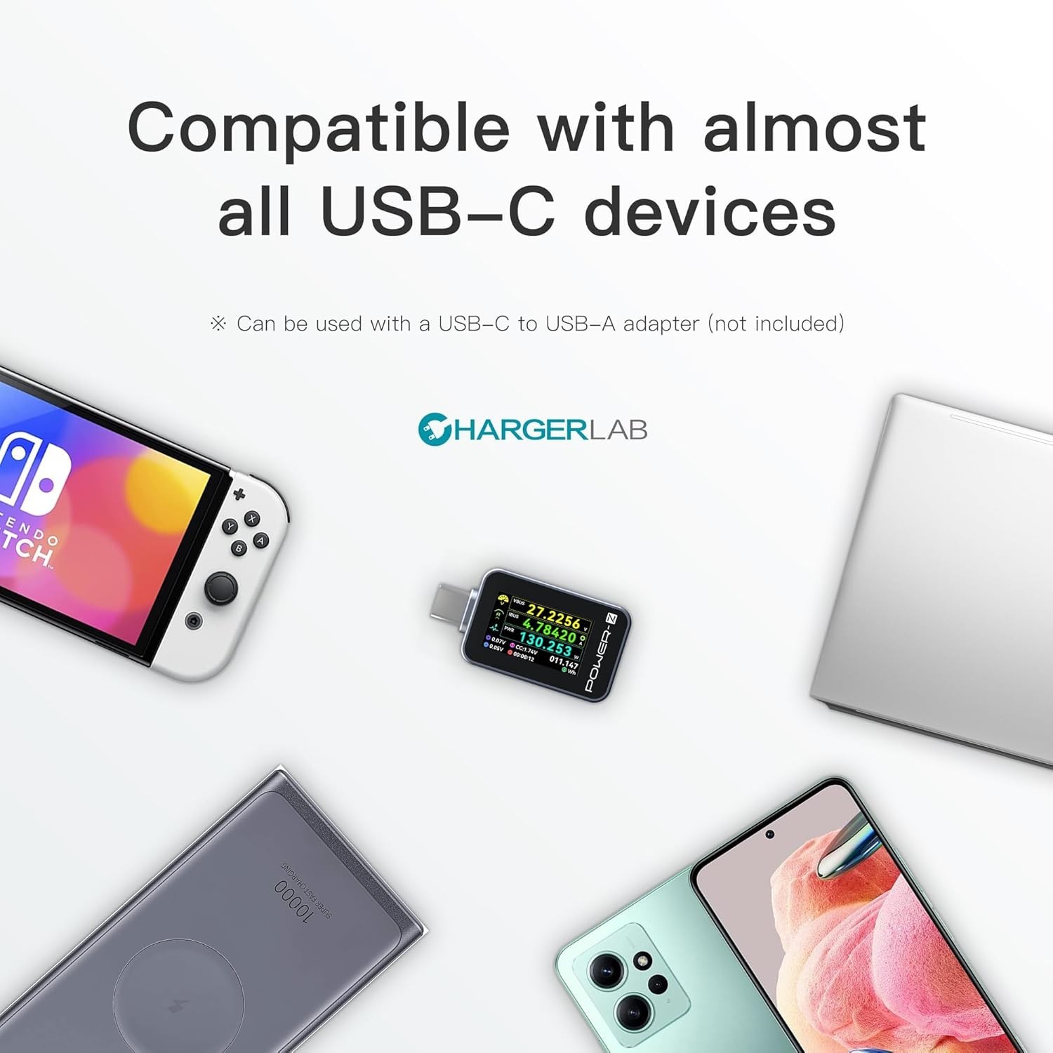ChargerLAB Power-Z C240 Portable USB-C Tester Digital Power Meter – Black