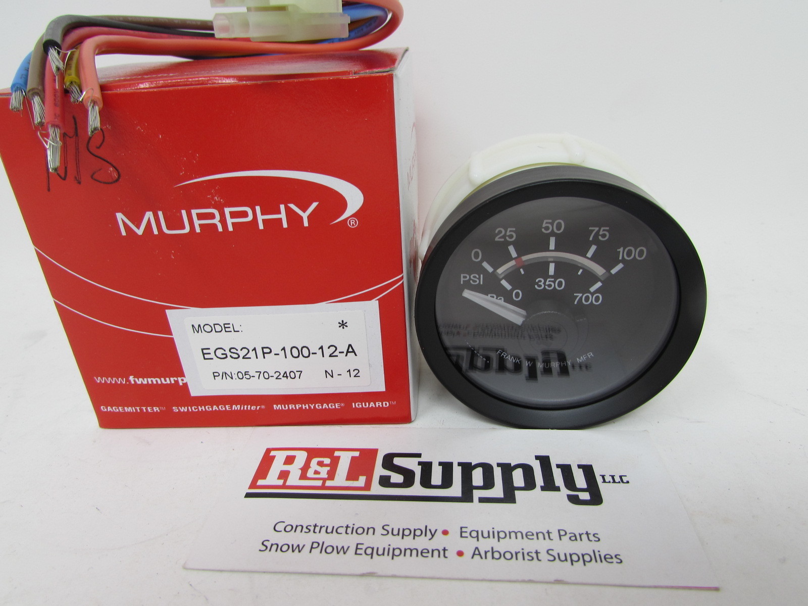 NEW MURPHY 100PSI ELECTRIC OIL PRESSURE GAUGE EGS21P-100-12-A PART # 05-70-2407