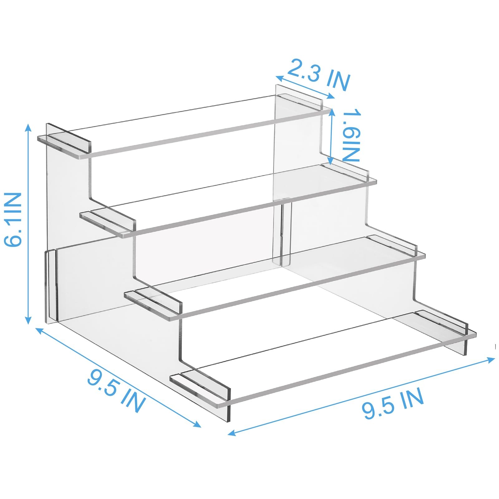 HENABLE 4 Tier Acrylic Display Risers Perfume Organizer Stand Cupcake Stand H…