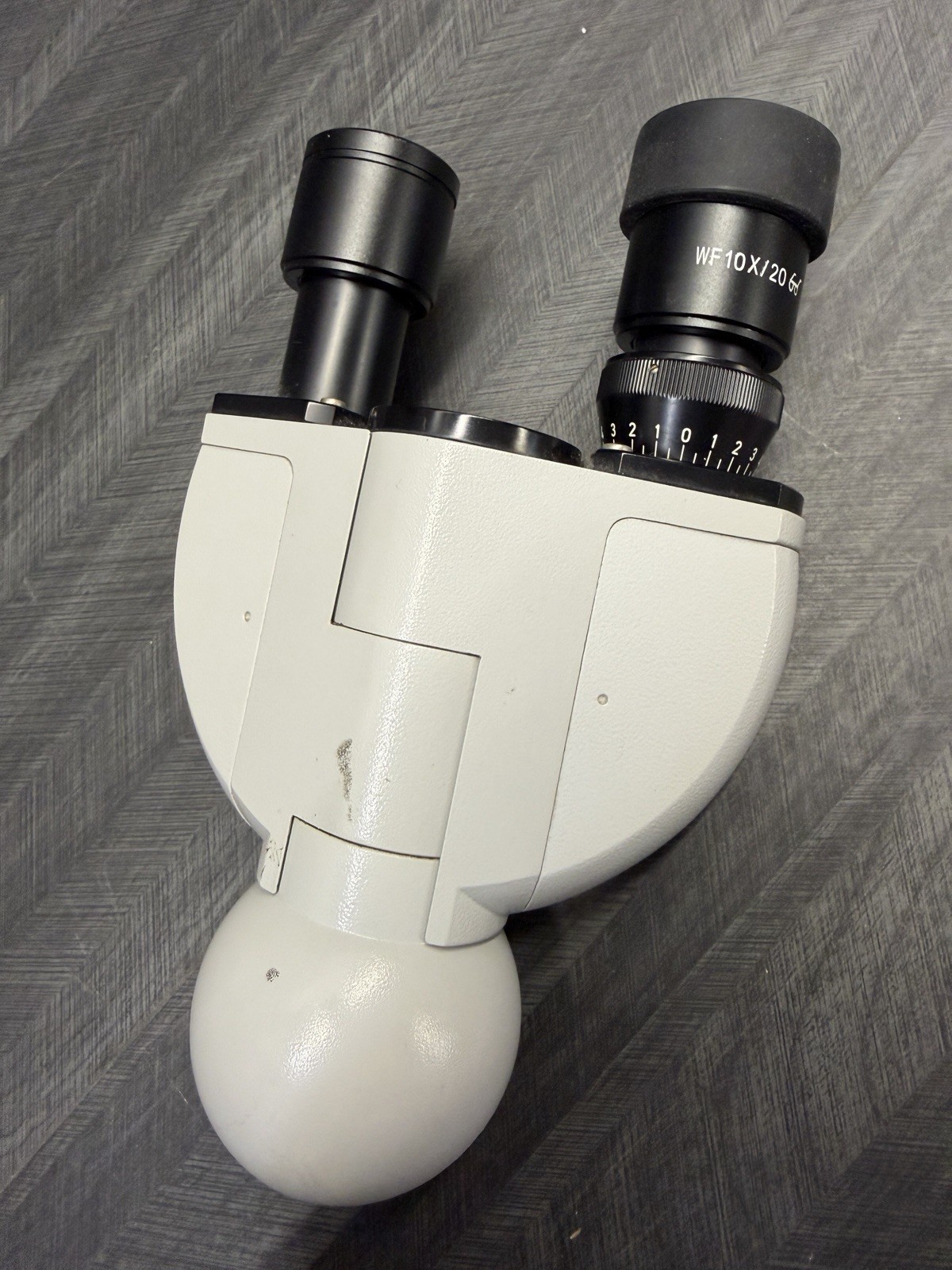 Carl Zeiss West Germany Binocular Microscope Head w/ WF10x/20 Eyepieces Used